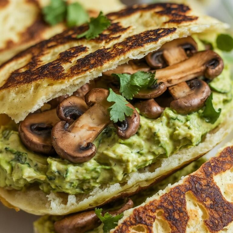 Arepas Veganas con Champiñones y Guacamole