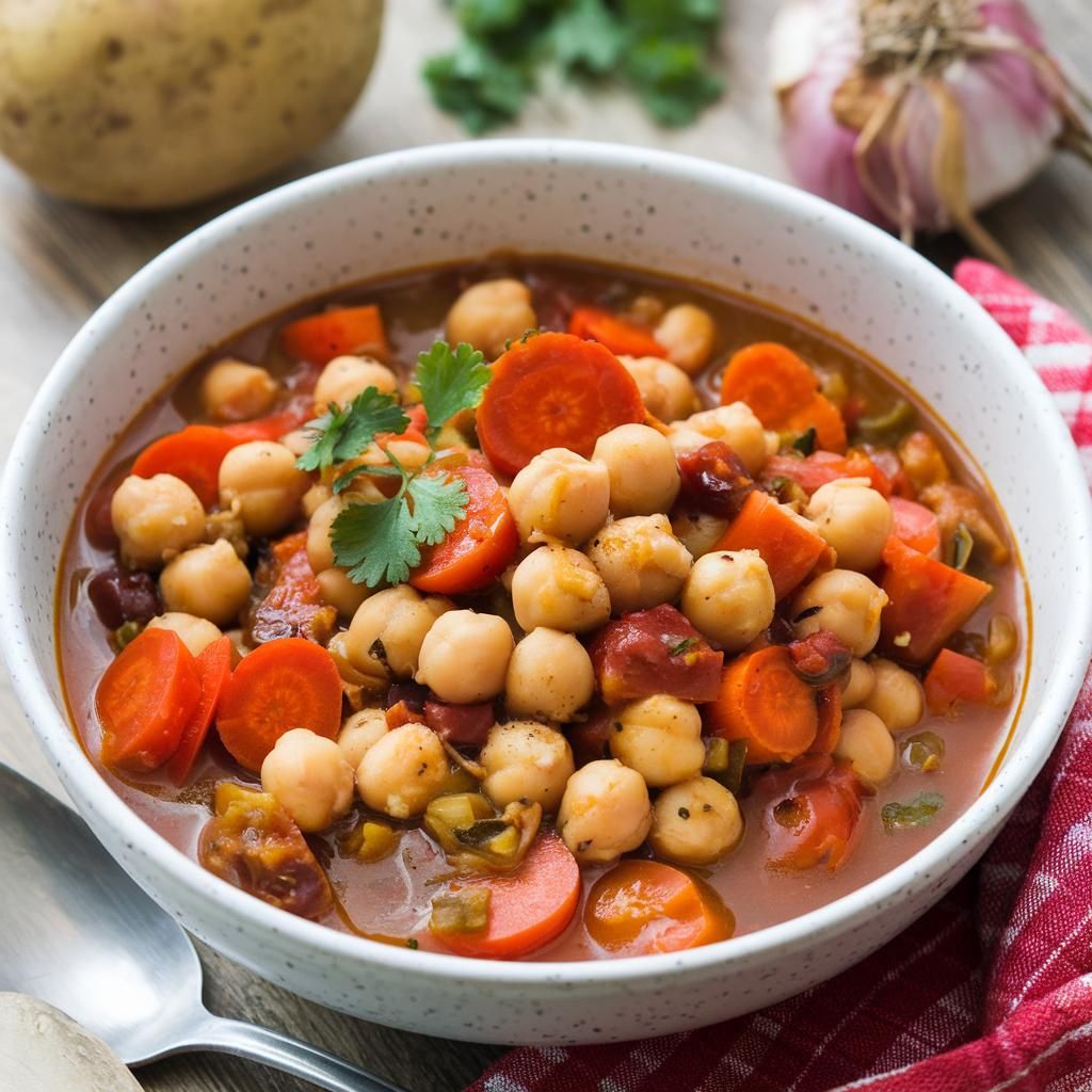 Guiso Vegano de Garbanzos y Vegetales