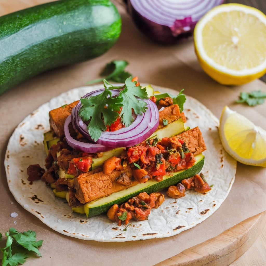 Tacos Veganos Low Carb de Calabacín y Tofu